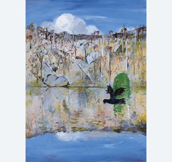 ARTHUR BOYD (1920-1999) <I>Shoalhaven River with Black Cockatoo</I> c1980 ESTIMATE: $120,000 - $160,000 | Sold for $233,182 (incl. buyer's premium)